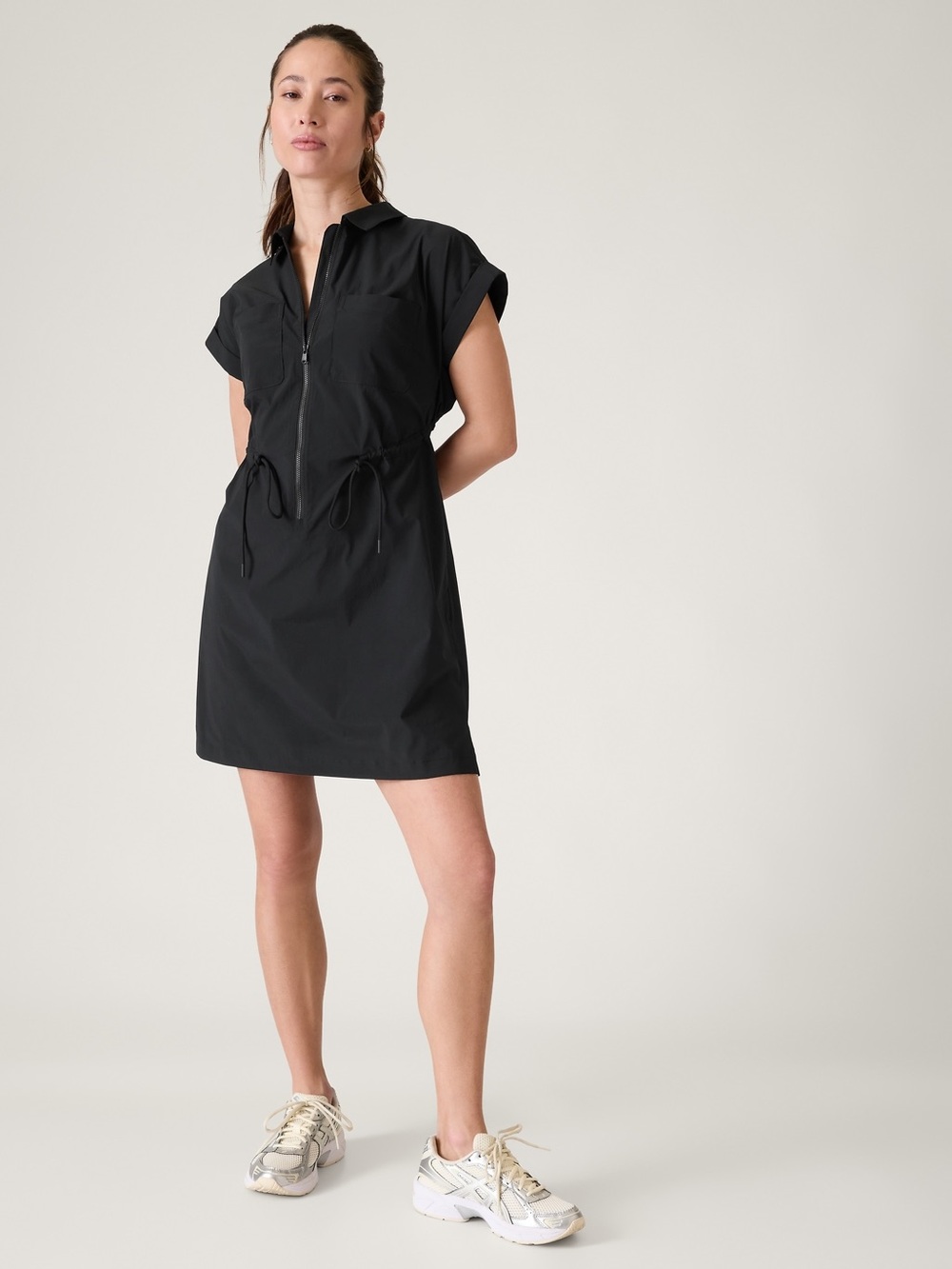 Athleta Black Zip-Front Active dress